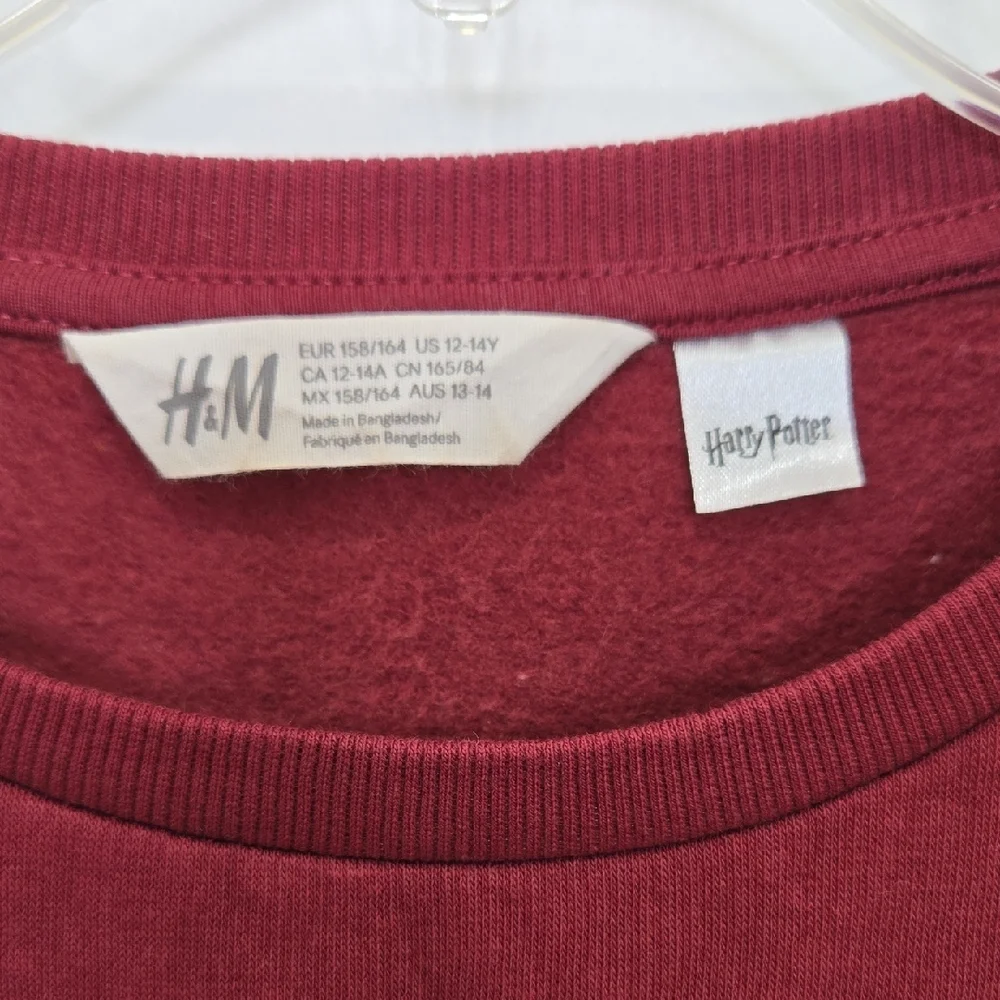 H&M Burgundy Harry Potter Hogwarts Four House Mascots Pullover Sweatshirt
